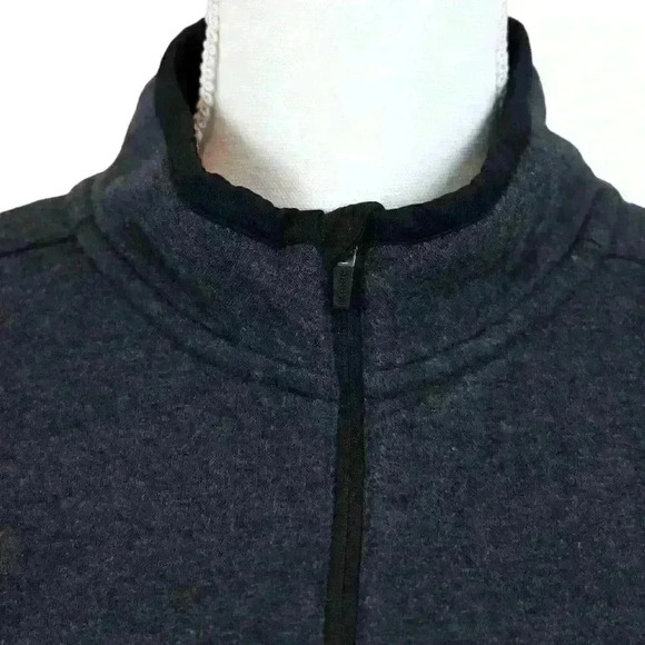 Reebok Gray Fleece Half Zip Mock Neck Sweatshirt Zip Pockets Size Large - Picture 6 of 8